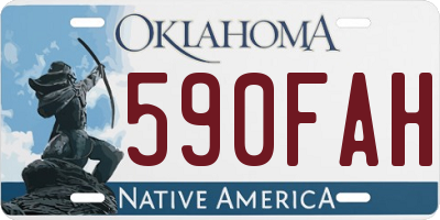 OK license plate 590FAH
