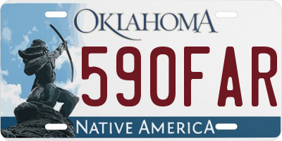 OK license plate 590FAR
