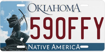 OK license plate 590FFY