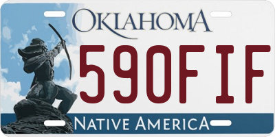 OK license plate 590FIF