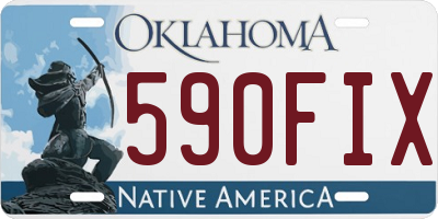 OK license plate 590FIX