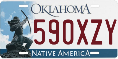 OK license plate 590XZY