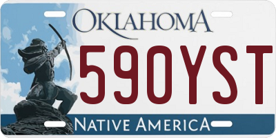OK license plate 590YST