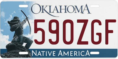 OK license plate 590ZGF