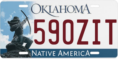 OK license plate 590ZIT