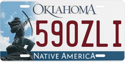 OK license plate 590ZLI