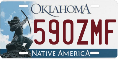 OK license plate 590ZMF