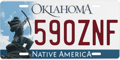 OK license plate 590ZNF