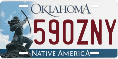 OK license plate 590ZNY