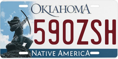 OK license plate 590ZSH