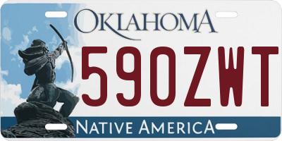 OK license plate 590ZWT