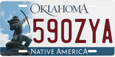 OK license plate 590ZYA