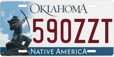 OK license plate 590ZZT