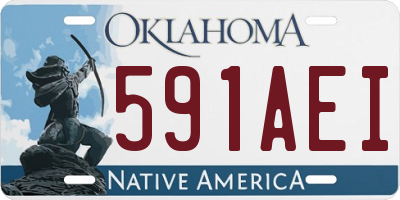 OK license plate 591AEI