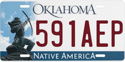 OK license plate 591AEP