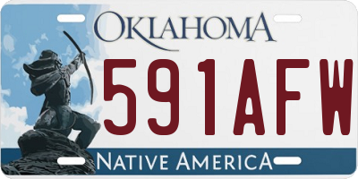 OK license plate 591AFW