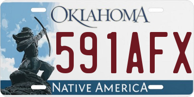 OK license plate 591AFX