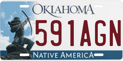 OK license plate 591AGN