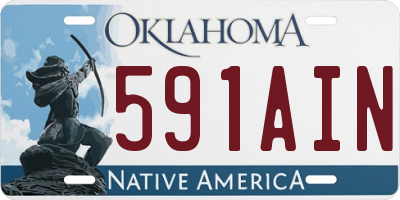 OK license plate 591AIN