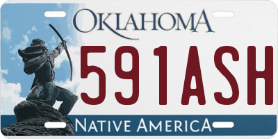 OK license plate 591ASH