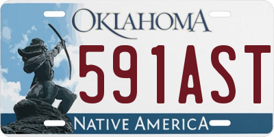 OK license plate 591AST