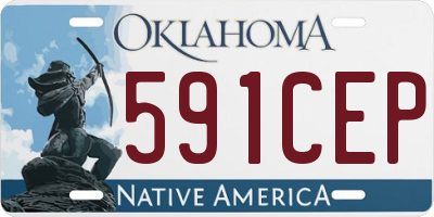 OK license plate 591CEP