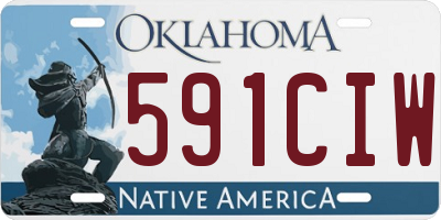 OK license plate 591CIW