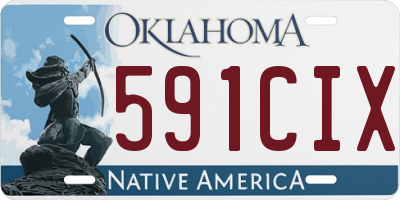 OK license plate 591CIX