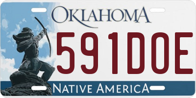 OK license plate 591DOE