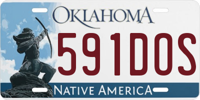 OK license plate 591DOS