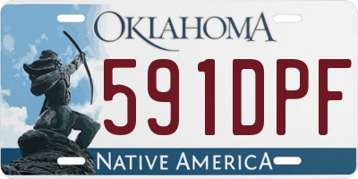 OK license plate 591DPF
