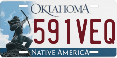 OK license plate 591VEQ
