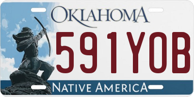 OK license plate 591YOB