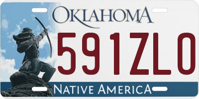 OK license plate 591ZLO