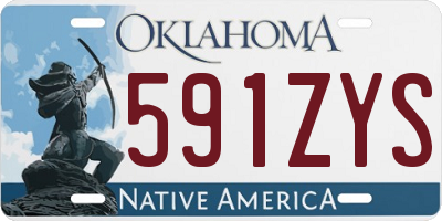 OK license plate 591ZYS