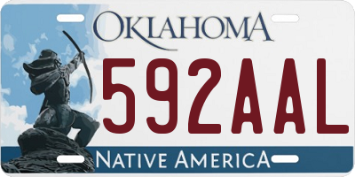 OK license plate 592AAL