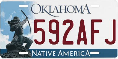 OK license plate 592AFJ