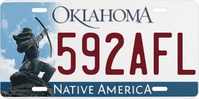OK license plate 592AFL