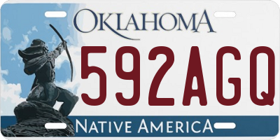 OK license plate 592AGQ