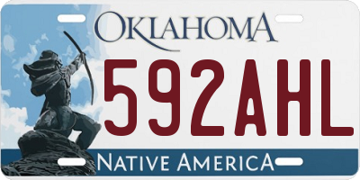 OK license plate 592AHL