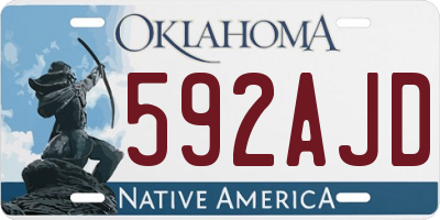 OK license plate 592AJD