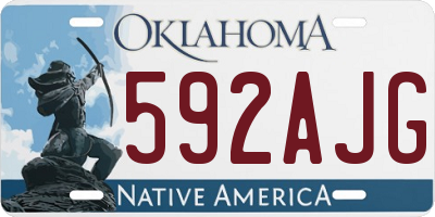OK license plate 592AJG