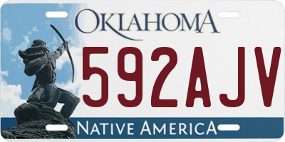 OK license plate 592AJV