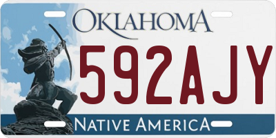 OK license plate 592AJY