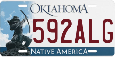 OK license plate 592ALG