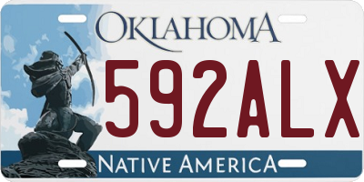 OK license plate 592ALX