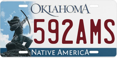 OK license plate 592AMS