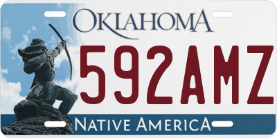 OK license plate 592AMZ
