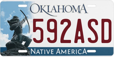 OK license plate 592ASD