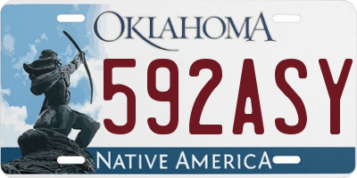OK license plate 592ASY